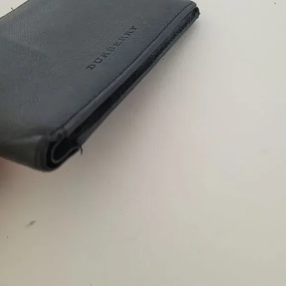 Burberry Men Designer Card Coin Bill Wallet 3in1 Black Leather Bifold Medium - Picture 14 of 14